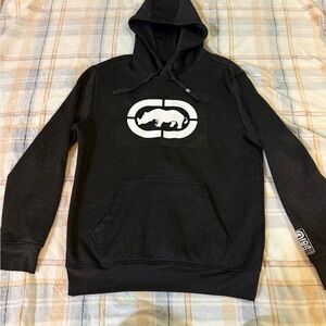 Ecko Unlimited Black Hoodie with White Rhino Logo